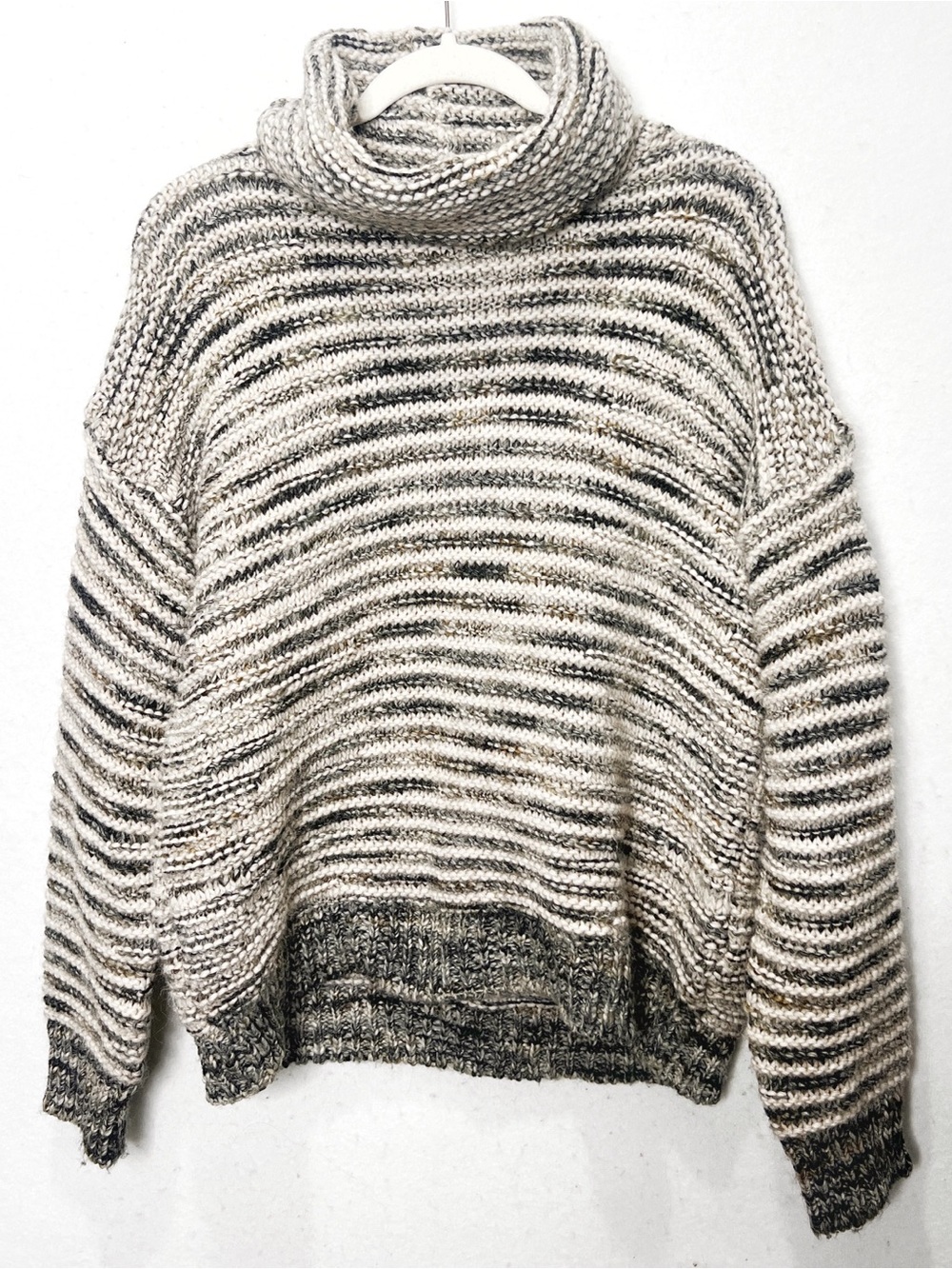 Elsamanda Anthropologie Chunky Cowl Neck Sweater Wool Alpaca Large Italian Knit